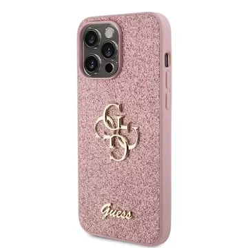 Etui Guess GUHCP15XHG4SGP do iPhone 15 Pro Max 6.7" różowy/pink hardcase Glitter Script Big 4G