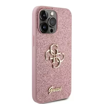 Etui Guess GUHCP15XHG4SGP do iPhone 15 Pro Max 6.7" różowy/pink hardcase Glitter Script Big 4G