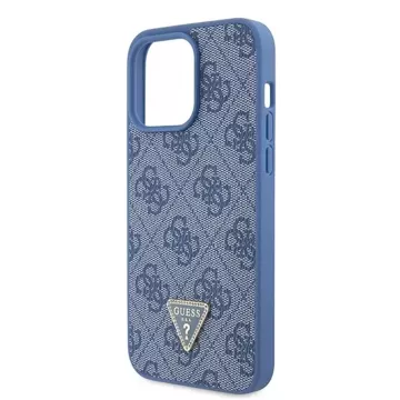 Etui Guess GUHCP15XP4TDPB do iPhone 15 Pro Max 6.7" niebieski/blue hardcase Leather 4G Triangle Strass