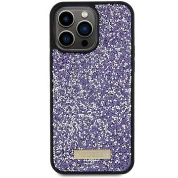 Etui Guess GUHCP15XPFGSBSP do iPhone 15 Pro Max 6.7" fioletowy/purple hardcase Rhinestone Metal Logo