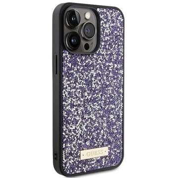 Etui Guess GUHCP15XPFGSBSP do iPhone 15 Pro Max 6.7" fioletowy/purple hardcase Rhinestone Metal Logo