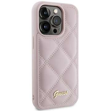 Etui Guess GUHCP15XPSQSQSP do iPhone 15 Pro Max 6.7" różowy/pink hardcase Quilted Metal Logo