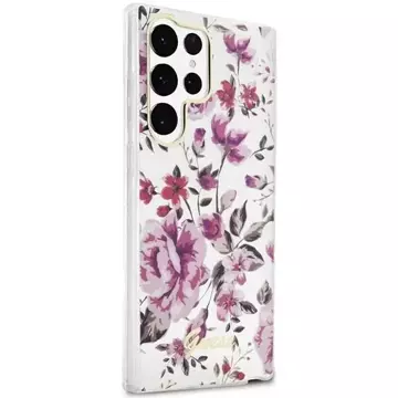 Etui Guess GUHCS23LHCFWST do Samsung Galaxy S23 Ultra S918 biały/white hardcase Flower Collection