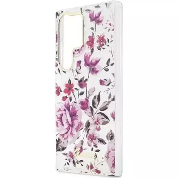 Etui Guess GUHCS23LHCFWST do Samsung Galaxy S23 Ultra S918 biały/white hardcase Flower Collection