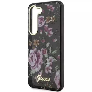 Etui Guess GUHCS23SHCFWSK do Samsung Galaxy S23 S911 czarny/black hardcase Flower Collection