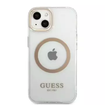 Etui Guess GUHMP13MHTRMD do Apple iPhone 13 6,1" złoty/gold hard case Metal Outline Magsafe