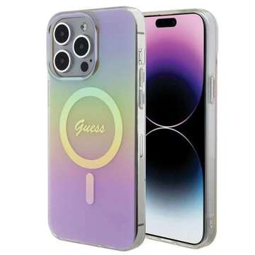 Etui Guess GUHMP15LHITSP do iPhone 15 Pro 6.1" różowy/pink hardcase IML Iridescent MagSafe