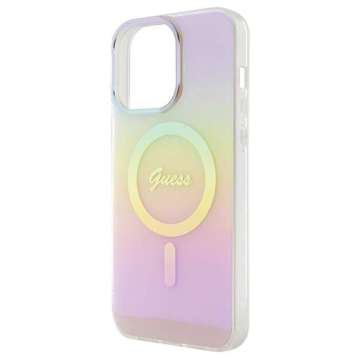 Etui Guess GUHMP15LHITSP do iPhone 15 Pro 6.1" różowy/pink hardcase IML Iridescent MagSafe