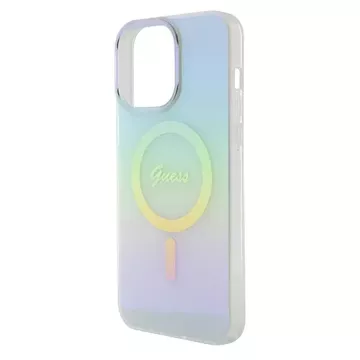 Etui Guess GUHMP15XHITSQ do iPhone 15 Pro Max turkusowy/turquoise hardcase IML Iridescent MagSafe