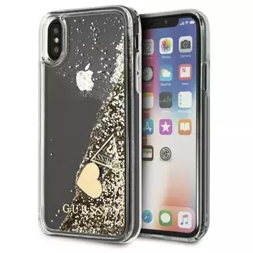 Etui Guess GUOHCPXGLHFLGO do Apple iPhone X/Xs gold/złoty hard case Glitter Charms