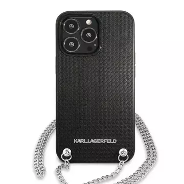 Etui Karl Lagerfeld KLHCP13LPMK do iPhone 13 Pro / 13 6,1" hardcase Leather Textured and Chain
