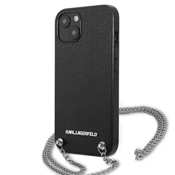 Etui Karl Lagerfeld KLHCP13MPMK do iPhone 13 6,1" hardcase Leather Textured and Chain