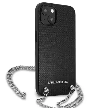 Etui Karl Lagerfeld KLHCP13MPMK do iPhone 13 6,1" hardcase Leather Textured and Chain