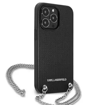 Etui Karl Lagerfeld KLHCP13XPMK do iPhone 13 Pro Max 6,7" hardcase Leather Textured and Chain