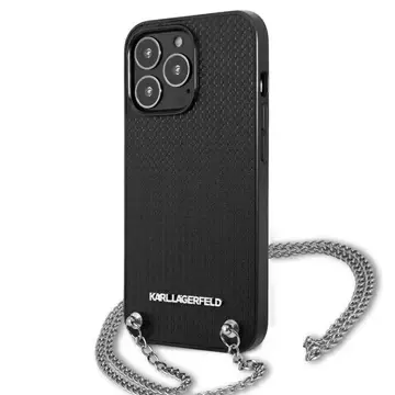 Etui Karl Lagerfeld KLHCP13XPMK do iPhone 13 Pro Max 6,7" hardcase Leather Textured and Chain