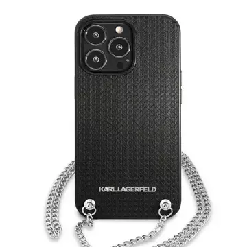 Etui Karl Lagerfeld KLHCP13XPMK do iPhone 13 Pro Max 6,7" hardcase Leather Textured and Chain