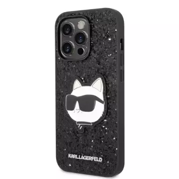 Etui Karl Lagerfeld KLHCP14XG2CPK do iPhone 14 Pro Max 6,7" hardcase Glitter Choupette Patch czarny/black