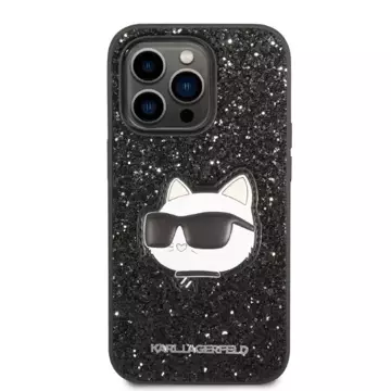 Etui Karl Lagerfeld KLHCP14XG2CPK do iPhone 14 Pro Max 6,7" hardcase Glitter Choupette Patch czarny/black