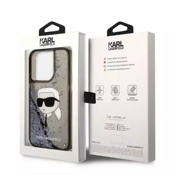 Etui Karl Lagerfeld KLHCP14XLNKHCK do iPhone 14 Pro Max 6,7" hardcase Glitter Karl Head czarny/black