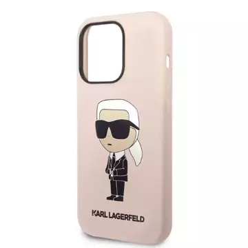 Etui Karl Lagerfeld KLHCP14XSNIKBCP do iPhone 14 Pro Max 6,7" hardcase Silicone Ikonik różowy/pink