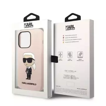 Etui Karl Lagerfeld KLHCP14XSNIKBCP do iPhone 14 Pro Max 6,7" hardcase Silicone Ikonik różowy/pink