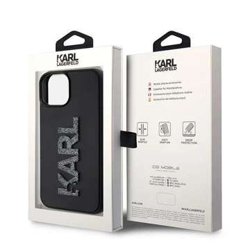 Etui Karl Lagerfeld KLHCP15S3DMBKCK do iPhone 15 6.1" czarny/black hardcase 3D Rubber Glitter Logo