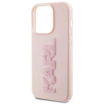 Etui Karl Lagerfeld KLHCP15X3DMBKCP do iPhone 15 Pro Max 6.7" różowy/pink hardcase 3D Rubber Glitter Logo