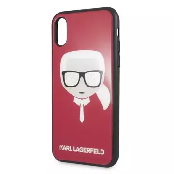 Etui Karl Lagerfeld KLHCPXDLHRE do Apple iPhone X/Xs Iconic Glitter Karl`s Head