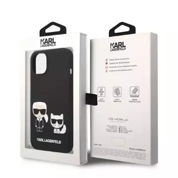 Etui Karl Lagerfeld KLHMP14MSSKCK do iPhone 14 Plus 6,7" hardcase Liquid Silicone Karl & Choupette Magsafe czarny/black