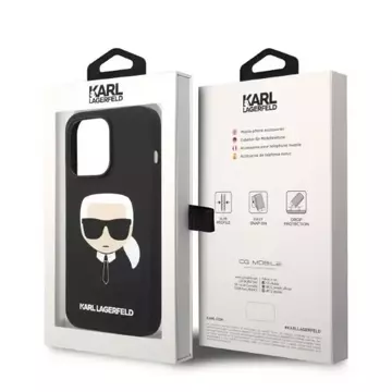 Etui Karl Lagerfeld KLHMP14XSLKHBK do iPhone 14 Pro Max 6,7" hardcase Silicone Karl`s Head Magsafe czarny/black 