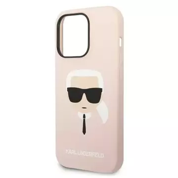 Etui Karl Lagerfeld KLHMP14XSLKHLP do iPhone 14 Pro Max 6,7" hardcasek Silicone Karl`s Head Magsafe jasnoróżowy/light pin