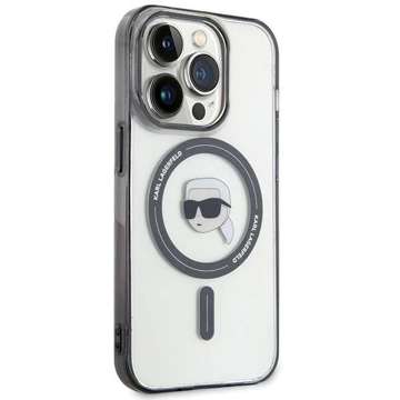 Etui Karl Lagerfeld KLHMP15LHKHNOTK do iPhone 15 Pro 6.1" transparent hardcase IML Karl`s Head MagSafe