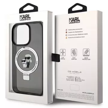 Etui Karl Lagerfeld KLHMP15XHMRSKCK iPhone 15 Pro Max 6.7" czarny/black hardcase Ring Stand Karl&Choupettte MagSafe