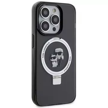 Etui Karl Lagerfeld KLHMP15XHMRSKCK iPhone 15 Pro Max 6.7" czarny/black hardcase Ring Stand Karl&Choupettte MagSafe