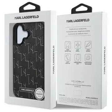 Etui Karl Lagerfeld do iPhone 16 Plus 6.7" Czarny Magsafe Hardcase Hot Stamp 