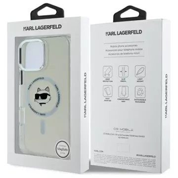 Etui Karl Lagerfeld do iPhone 16 Pro Max 6.9" Biały MagSafe Hardcase IML Metal Choupette Head 