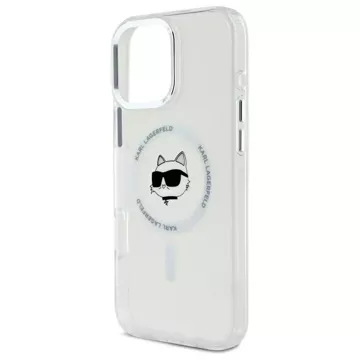 Etui Karl Lagerfeld do iPhone 16 Pro Max 6.9" Biały MagSafe Hardcase IML Metal Choupette Head 