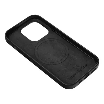 Etui Leather Mag Cover kompatybilne z MagSafe do Apple iPhone 15 Pro czarny