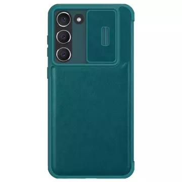 Etui Nillkin Qin Leather Pro Case etui do Samsung Galaxy S23+ pokrowiec z klapką osłona na aparat zielone