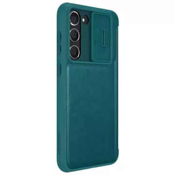 Etui Nillkin Qin Leather Pro Case etui do Samsung Galaxy S23+ pokrowiec z klapką osłona na aparat zielone