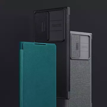 Etui Nillkin Qin Leather Pro Case etui do Samsung Galaxy S23+ pokrowiec z klapką osłona na aparat zielone