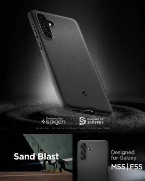 Etui Spigen Essential SandBlast do Samsung Galaxy M55 5G Matte Black