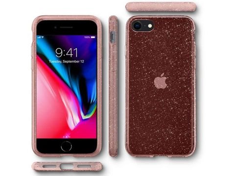 Etui Spigen Liquid Crystal Glitter do Apple iPhone 7/8/SE 2020 Rose Quartz
