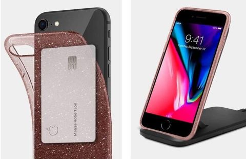 Etui Spigen Liquid Crystal Glitter do Apple iPhone 7/8/SE 2020 Rose Quartz
