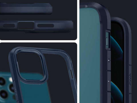 Etui Spigen Ultra Hybrid do Apple iPhone 12/ 12 Pro 6.1 Navy Blue + Szkło Alogy