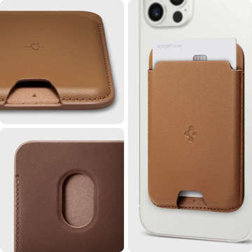 Etui Spigen Valentinus Magsafe Card Holder magnetyczny portfel na dokumenty do Magsafe do iPhone 12/13 Brown