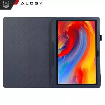 Etui + Szkło do Lenovo Tab M11 10.95" TB330FU/TB330XU/TB331FC stojak pokrowiec obudowa z klapką na tablet Case Alogy Granatowe + Rysik Gratis