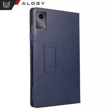 Etui + Szkło do Lenovo Tab M11 10.95" TB330FU/TB330XU/TB331FC stojak pokrowiec obudowa z klapką na tablet Case Alogy Granatowe + Rysik Gratis