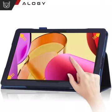 Etui + Szkło do Lenovo Tab M11 10.95" TB330FU/TB330XU/TB331FC stojak pokrowiec obudowa z klapką na tablet Case Alogy Granatowe + Rysik Gratis