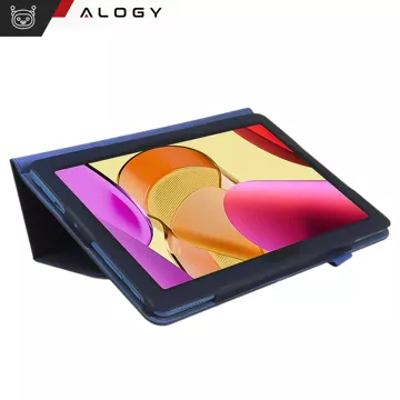 Etui + Szkło do Lenovo Tab M11 10.95" TB330FU/TB330XU/TB331FC stojak pokrowiec obudowa z klapką na tablet Case Alogy Granatowe + Rysik Gratis